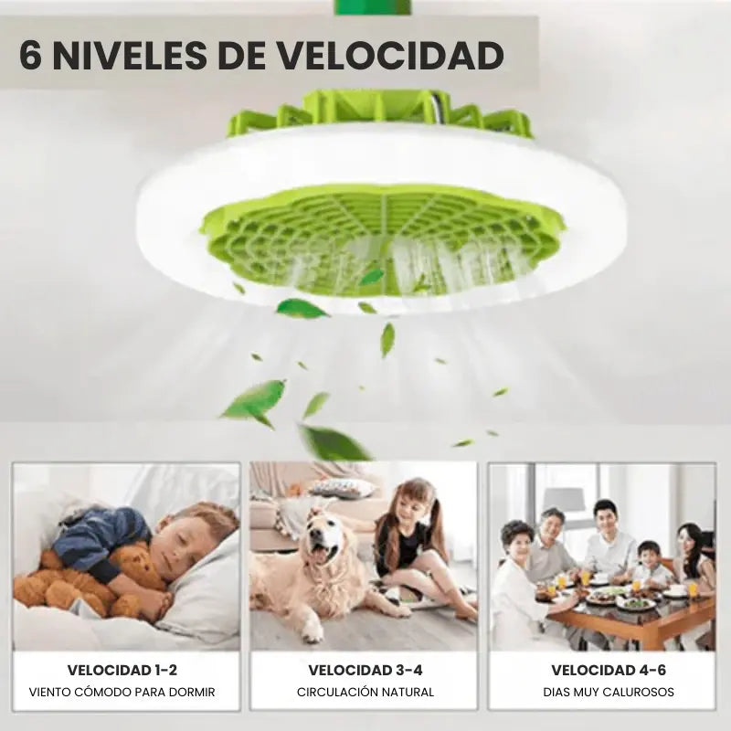 Ventilador de Techo con Luz LED E27 – Fácil Instalación
